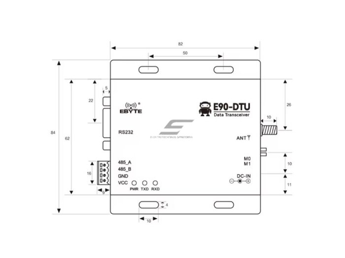 Belaidis ilgo nuotolio PLC radijo modemas | LoRa transiveris | 433MHz | 8-28VDC | 20dBm | 3 km | RS232/RS485 3 Belaidis ilgo nuotolio PLC radijo modemas | LoRa transiveris | 433MHz | 8-28VDC | 20dBm | 3 km | RS232/RS485 3
