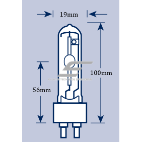 Metallhaliidlamp G12 | 35W | 90V | 3000K | 3400lm | HCI-T Osram 2