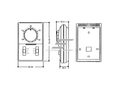 Elektromechaninis patalpos termostatas | temperatūros reguliatorius | 6(4)A | 230V | +10...+30°C | baltas | IP20 | EFT