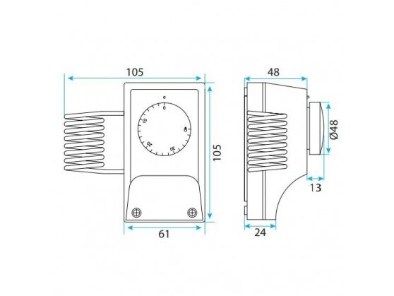 Mechaninis termostatas | temperatūros reguliatorius | 16A 250VAC | 10A 400VAC | 1C/O | 0...+40°C | IP54 | IMRT-0-40 2 Mechaninis termostatas | temperatūros reguliatorius | 16A 250VAC | 10A 400VAC | 1C/O | 0...+40°C | IP54 | IMRT-0-40 2