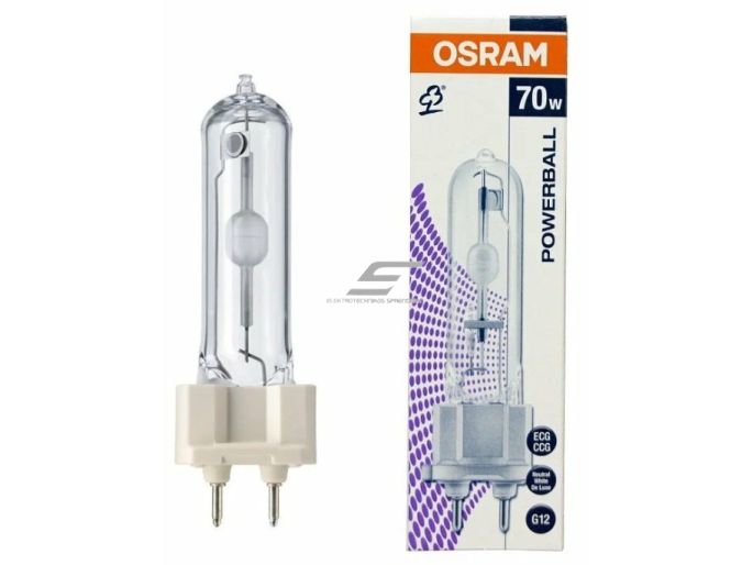 Metalo halogeninė lempa G12 | 70W | 95V | 3000K | 7400lm | HCI-T 70W/830 WDL Osram 1