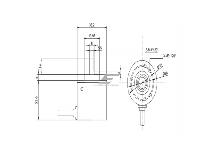 Optinis rotacinis enkoderis | 200 P/R | AB fazė | Push-Pull išėjimas | 5–24V DC | Ø38 mm | velenas 6x15 mm | kampo, greičio ir padėties matavimui 2 Optinis rotacinis enkoderis | 200 P/R | AB fazė | Push-Pull išėjimas | 5–24V DC | Ø38 mm | velenas 6x15 mm | kampo, greičio ir padėties matavimui 2