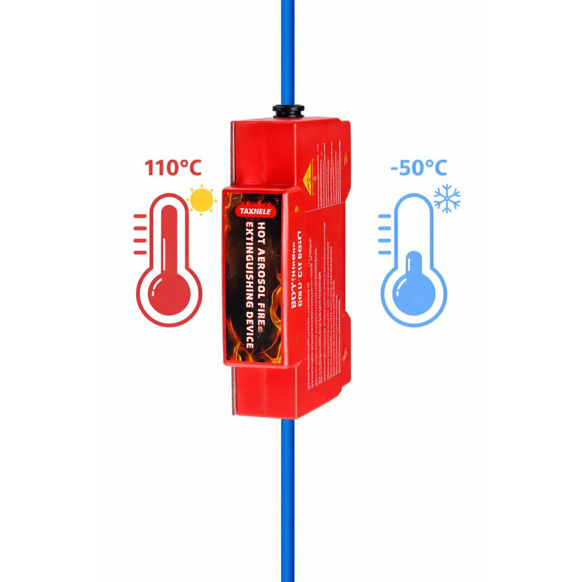 Mini aerosol automatic fire extinguishing device for electrical cabinets | equipment protection | 0.1 m³ | 170°C activation | 6 s extinguishing | DIN rail mounting 2