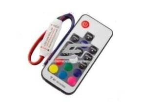 LED mini RGB valdiklis | modulis | 5-24VDC | 24x12x3mm | 3 kanalai | ant laido | su pulteliu LED mini RGB valdiklis | modulis | 5-24VDC | 24x12x3mm | 3 kanalai | ant laido | su pulteliu