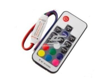 LED mini RGB valdiklis | modulis | 5-24VDC | 24x12x3mm | 3 kanalai | ant laido | su pulteliu