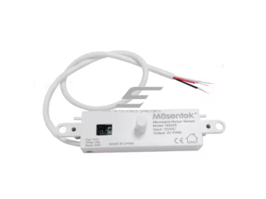 Mikrobangų radarinis judesio jutiklis | daviklis | dimeris | 0.3mW | 12VDC | 90,5x21x11,5mm | 5.8GHz | 6m | IP20 | ES-MS045 1