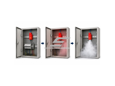 Automatinis aerozolinis gaisro gesinimo įrenginys ant DIN bėgelio | 10g | 170°C aktyvacija | 6 s gesinimas | ABCD klasės | elektros spintoms | be maitinimo 4