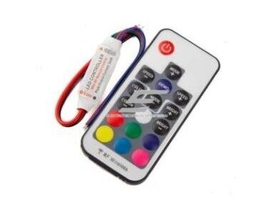 LED mini RGB valdiklis | modulis | 5-24VDC | 24x12x3mm | 3 kanalai | ant laido | su pulteliu