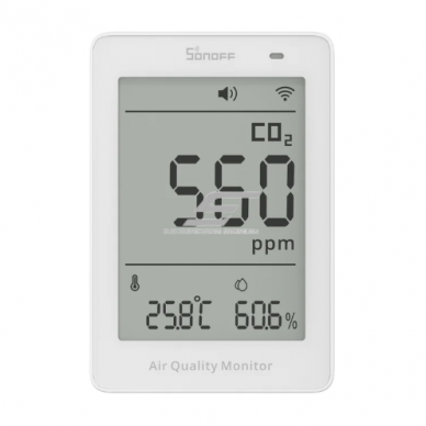 Inteligentny miernik jakości powietrza w pomieszczeniach Sonoff AirGuard CO₂ SAWF-08P | CO₂, temperatura, wilgotność | Matter over Wi-Fi | czujniki NDIR | integracja z Apple Home, Alexa, Google Home Inteligentny miernik jakości powietrza w pomieszczeniach Sonoff AirGuard CO₂ SAWF-08P | CO₂, temperatura, wilgotność | Matter over Wi-Fi | czujniki NDIR | integracja z Apple Home, Alexa, Google Home