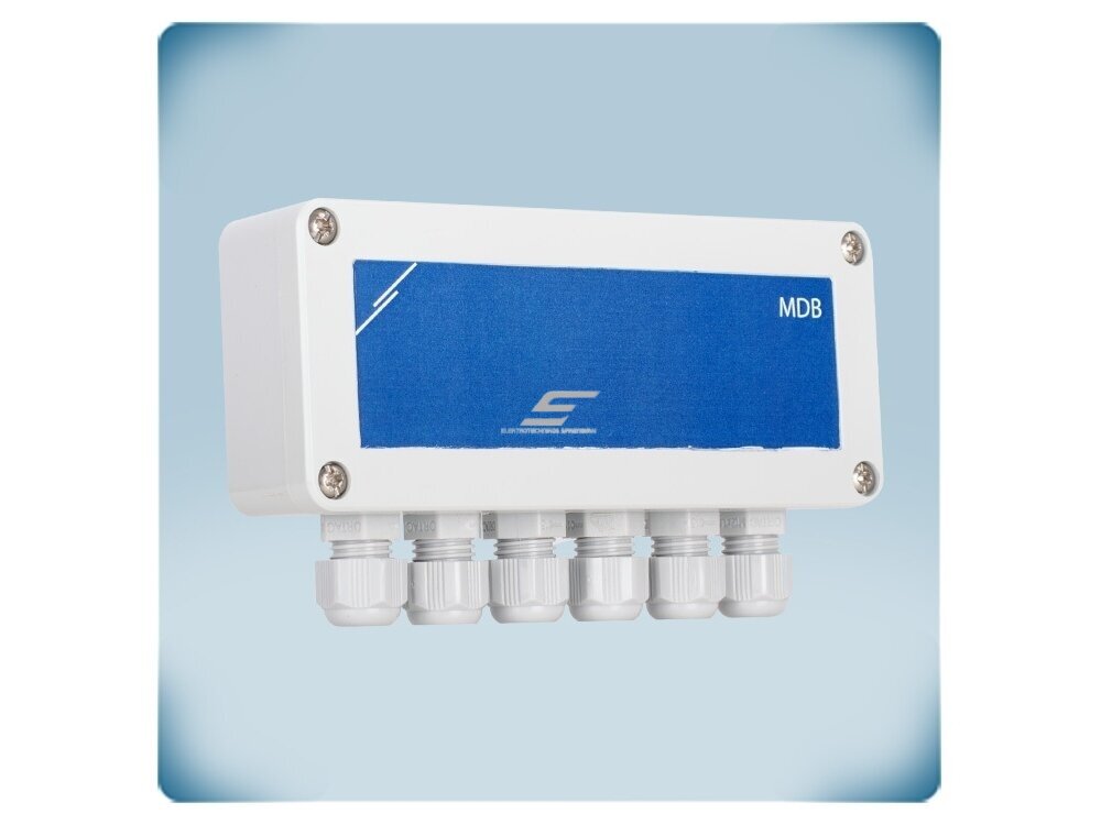 Modbus RTU paskirstymo dėžutė PoM | 6×RJ45 | 24VDC | 1,5A | paviršinė | IP65 | Sentera Controls | MDB-M-6 2