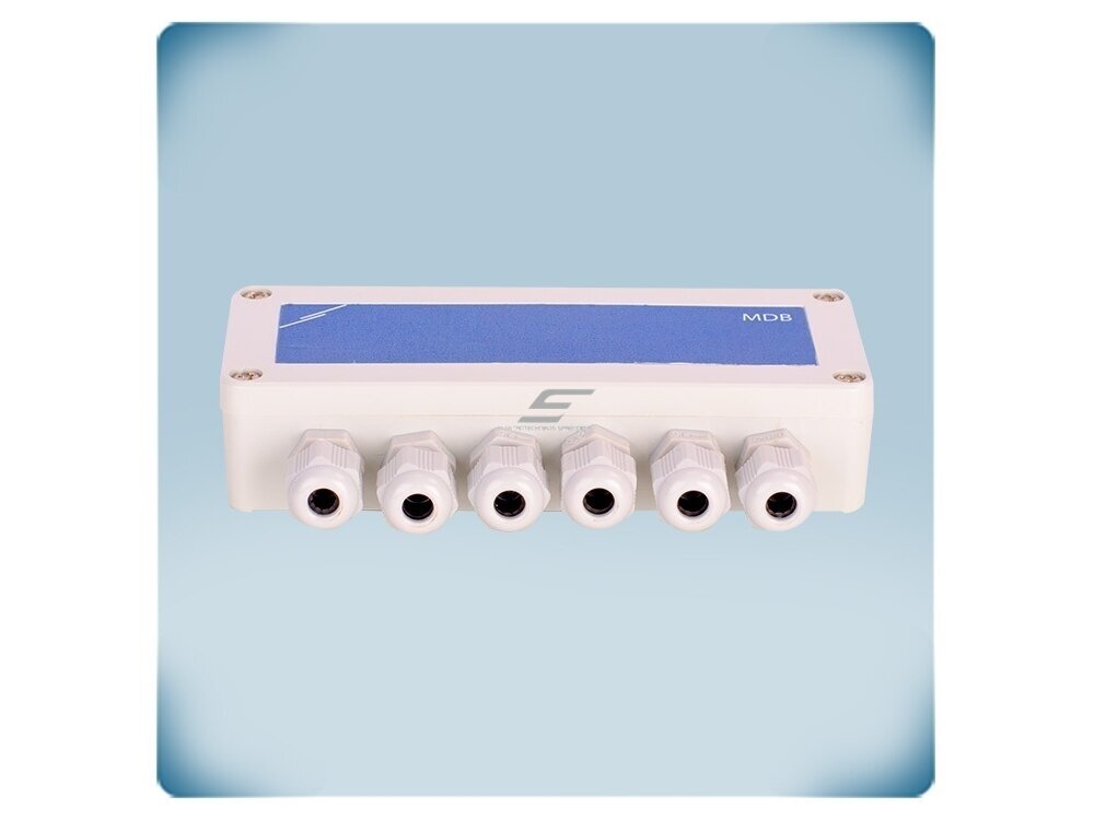 Modbus RTU paskirstymo dėžutė PoM | 6×RJ45 | 24VDC | 1,5A | paviršinė | IP65 | Sentera Controls | MDB-M-6 3