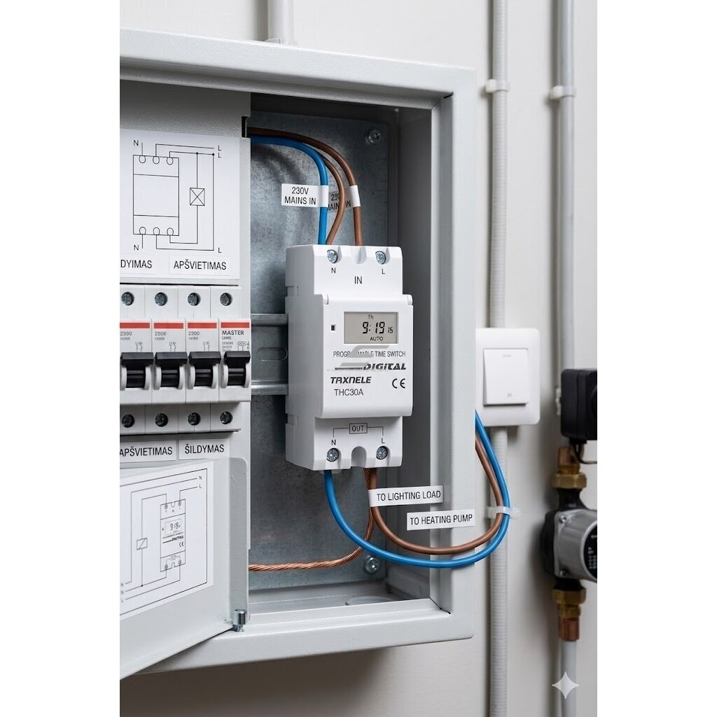 Digital time relay | timer | weekly | 30A | 230V | DIN | LCD display | automatic control 3 Digital time relay | timer | weekly | 30A | 230V | DIN | LCD display | automatic control 3