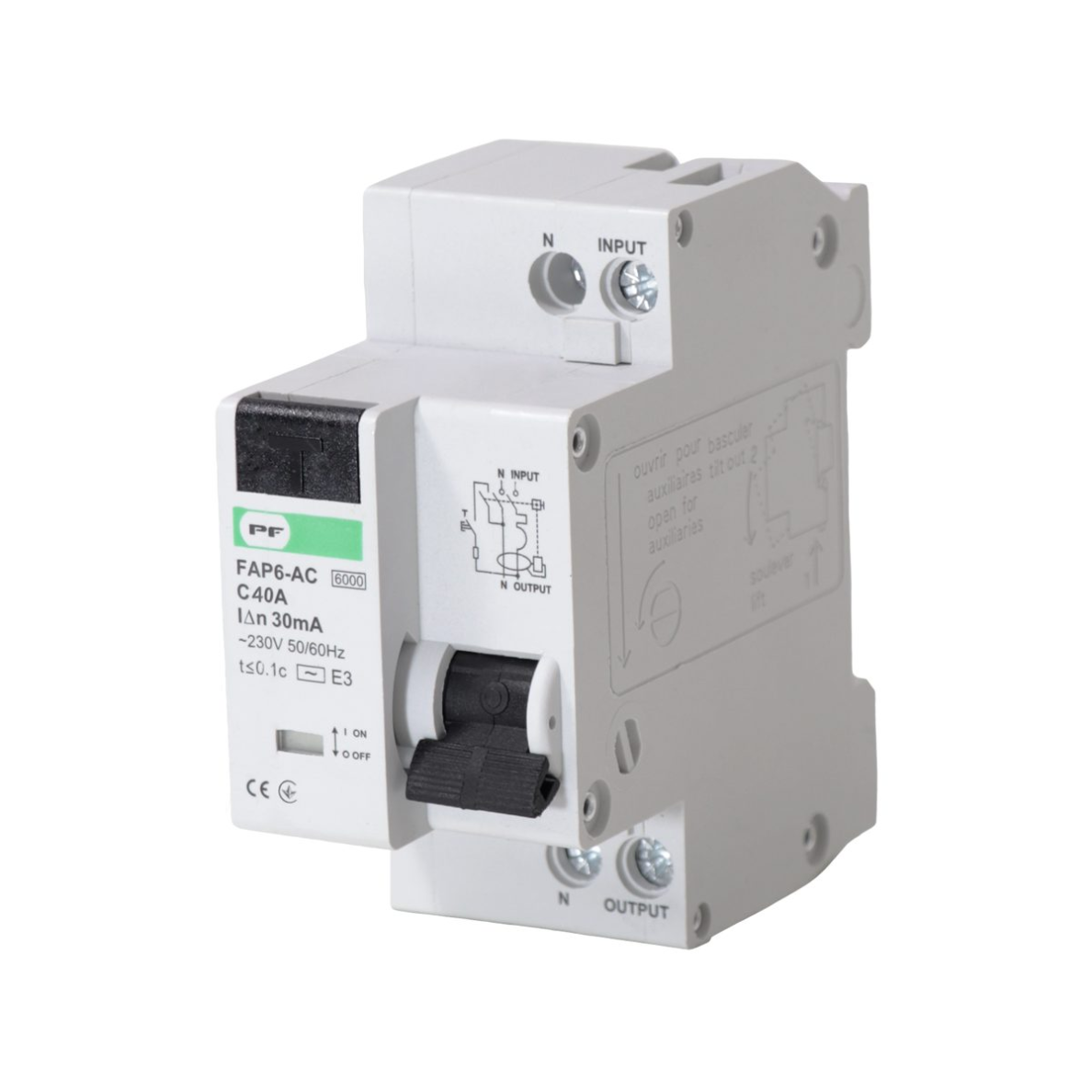 Modular | Residual current circuit breaker with over-current protection 2P | 40A | C | 6kA | 0.03A | AC type | DIN | FAP6-AC Promfactor Baltic FAP06C40030AC