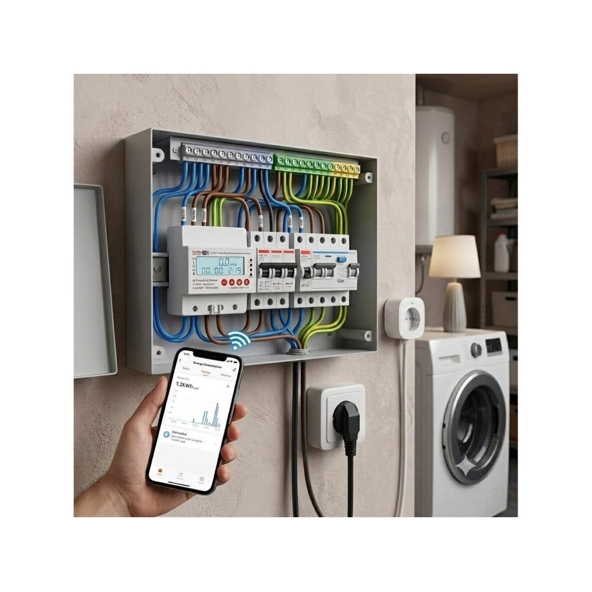 Inteligentny jednofazowy licznik energii elektrycznej z Tuya WiFi | 100A | AC230V | LCD | dwukierunkowy pomiar kWh | ochrona przed przepięciem i zbyt niskim napięciem 2 Inteligentny jednofazowy licznik energii elektrycznej z Tuya WiFi | 100A | AC230V | LCD | dwukierunkowy pomiar kWh | ochrona przed przepięciem i zbyt niskim napięciem 2