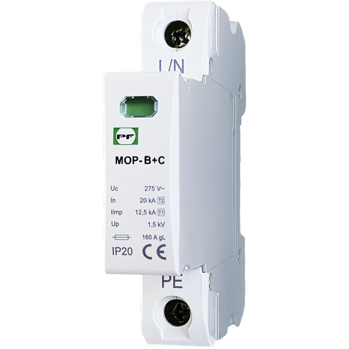 Modulaarne ülepinge kaitse 1P | 20kA | 275V | B+C/T1+T2/I+II | DIN | Promfactor Baltic MOP1-BC275/20 Modulaarne ülepinge kaitse 1P | 20kA | 275V | B+C/T1+T2/I+II | DIN | Promfactor Baltic MOP1-BC275/20