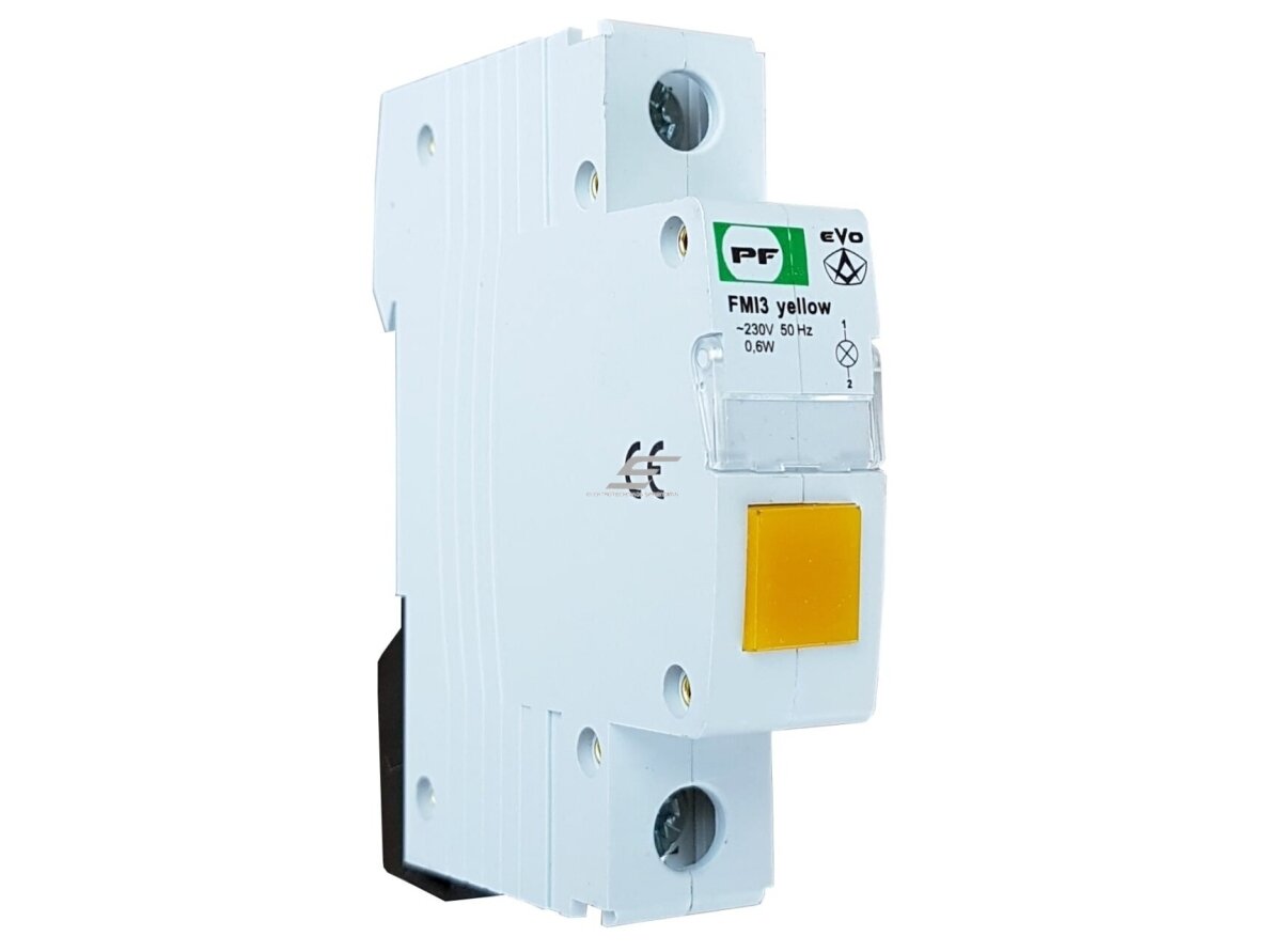 Modulinė indikacinė LED lemputė | geltona | 230V | IP20 | DIN | EVO FMI3 | Promfactor Baltic | FMIY230 | 4779040152319 Modulinė indikacinė LED lemputė | geltona | 230V | IP20 | DIN | EVO FMI3 | Promfactor Baltic | FMIY230 | 4779040152319