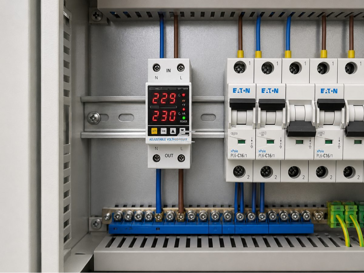 Modulinė | skaitmeninė įtampos kontrolės relė | 1F | 63A | 230V | DIN | ETVPS1-63C 3 Modulinė | skaitmeninė įtampos kontrolės relė | 1F | 63A | 230V | DIN | ETVPS1-63C 3