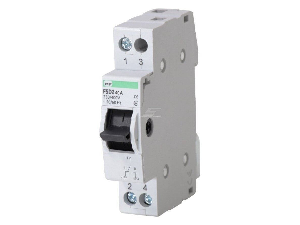 Modulinis apkrovos perjungiklis 1-0-2 | 1P | 40A | 230/400V AC | AC-22 | IEC 60947-3 | DIN | IP20 | Promfactor Baltic | FSD21040 Modulinis apkrovos perjungiklis 1-0-2 | 1P | 40A | 230/400V AC | AC-22 | IEC 60947-3 | DIN | IP20 | Promfactor Baltic | FSD21040