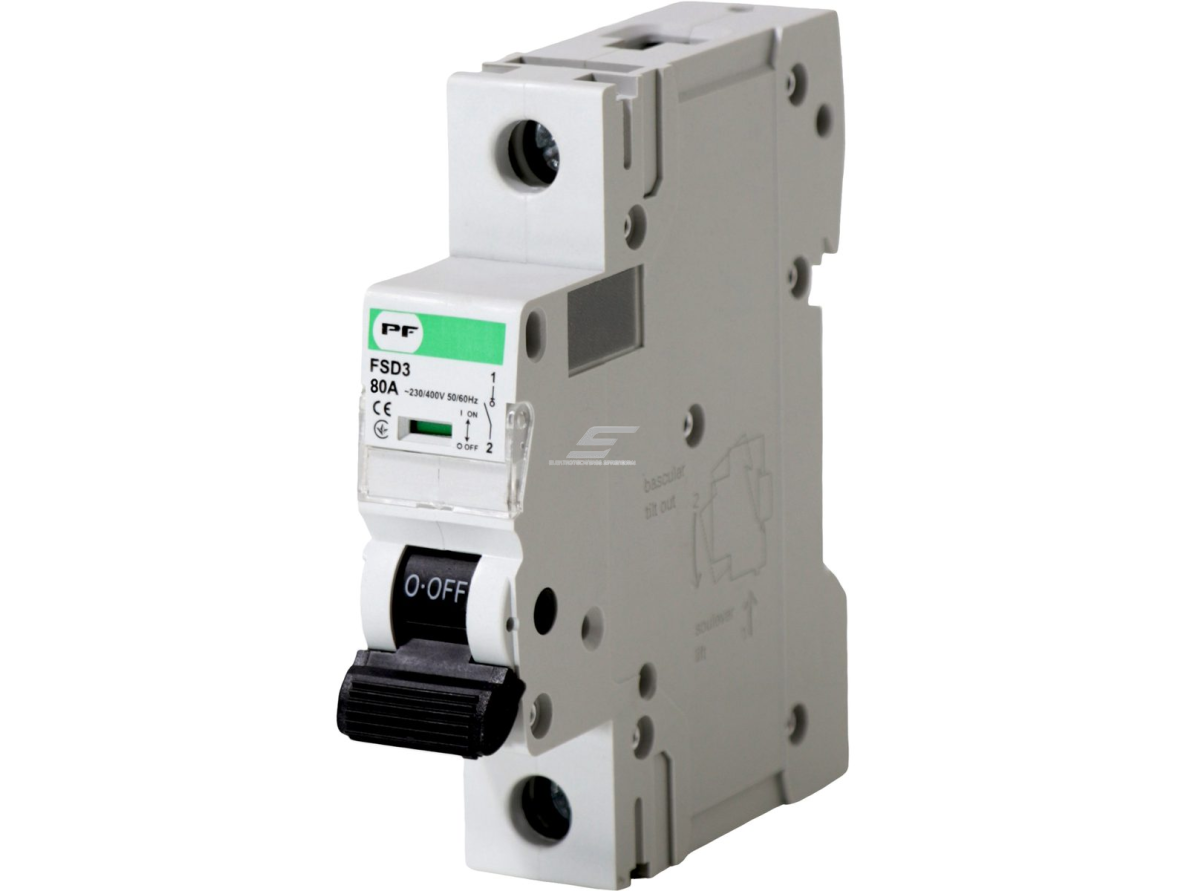 Modulinis kirtiklis | 1P | 80A | IP20 | DIN | Promfactor Baltic | EVO | FSD31080 | 4779040154320 Modulinis kirtiklis | 1P | 80A | IP20 | DIN | Promfactor Baltic | EVO | FSD31080 | 4779040154320
