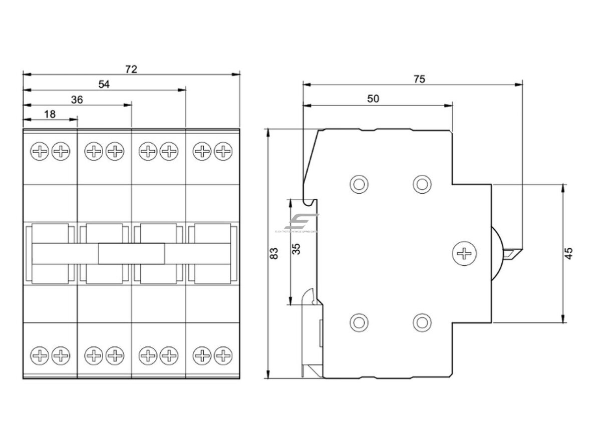 Modulinis perjungiklis 1-0-2 generatoriui | 2P | 63A | 230/400V AC | AC-22 | IEC 60947-3 | DIN | IP20 | Promfactor Baltic | FSD22063 2
