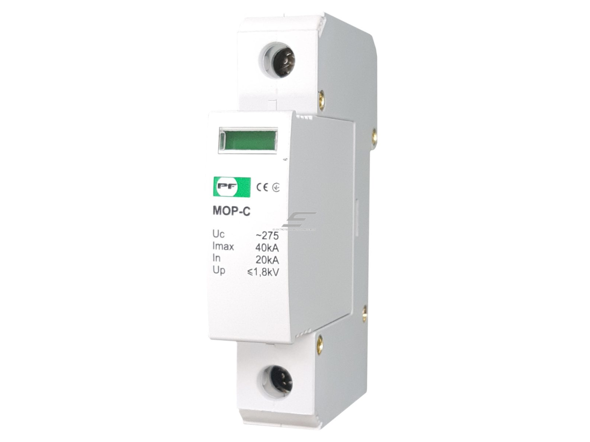 Modulinis viršįtampių ribotuvas | 1P | 20kA | 275V | II/T2/C | DIN | Promfactor Baltic | MOP1-C275/20 | 4772151002887 Modulinis viršįtampių ribotuvas | 1P | 20kA | 275V | II/T2/C | DIN | Promfactor Baltic | MOP1-C275/20 | 4772151002887