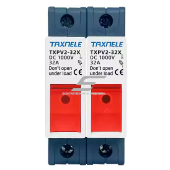 Modulārs drošinātāja atvienotāja turētājs | bloks saules elektrostacijām | ar indikatoru | 2P | 32A | 1000VDC | 10x38mm | uz DIN sliedes 2 Modulārs drošinātāja atvienotāja turētājs | bloks saules elektrostacijām | ar indikatoru | 2P | 32A | 1000VDC | 10x38mm | uz DIN sliedes 2