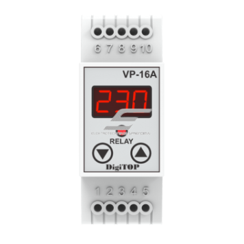 Modułowe | Cyfrowe przekaźnik kontroli napięcia do energii słonecznej | Dla systemów fotowoltaicznych | 1F | 16A | 230–270V | DIN | VP-16Af DigiTOP 1 Modułowe | Cyfrowe przekaźnik kontroli napięcia do energii słonecznej | Dla systemów fotowoltaicznych | 1F | 16A | 230–270V | DIN | VP-16Af DigiTOP 1