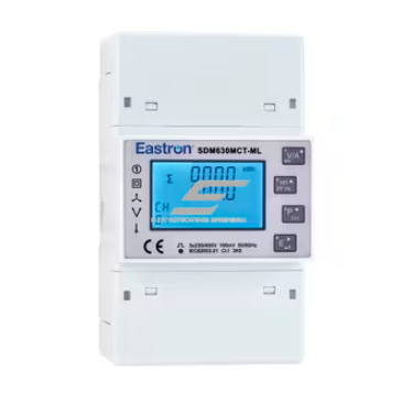 Modulārais daudzfunkciju elektroenerģijas skaitītājs | 3F | caur strāvmaiņiem | 1 tarifs | RS485 Modbus | MID | DIN | Eastron SDM630MCT-ML-1
