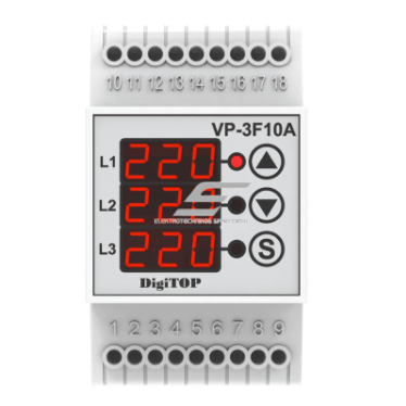 Modułowe | cyfrowe przekaźnik kontroli napięcia do energii słonecznej | systemów fotowoltaicznych | 3-fazowy | 16A | 170–270V | DIN | VP-3F10Af DigiTOP 1 Modułowe | cyfrowe przekaźnik kontroli napięcia do energii słonecznej | systemów fotowoltaicznych | 3-fazowy | 16A | 170–270V | DIN | VP-3F10Af DigiTOP 1