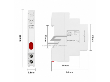 Modulinė signalinė LED lemputė | 9mm | raudona/žalia/geltona | 230V AC/DC | IP20 | DIN | elektros skydams ir spintoms Modulinė signalinė LED lemputė | 9mm | raudona/žalia/geltona | 230V AC/DC | IP20 | DIN | elektros skydams ir spintoms