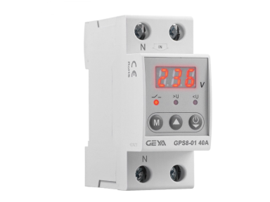 Modulinė įtampos kontrolės relė | skaitmeninė | viršįtampio ir įtampos kritimo apsauga | 1P | 50A | 230VAC | DIN | automatinis atsistatymas Modulinė įtampos kontrolės relė | skaitmeninė | viršįtampio ir įtampos kritimo apsauga | 1P | 50A | 230VAC | DIN | automatinis atsistatymas