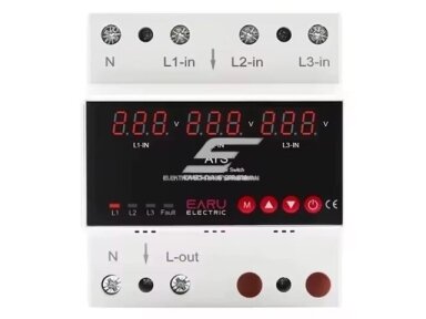Modulinė | skaitmeninė automatinė fazių perjungimo relė | iš 380V į 230 V | 3F | 63A | DIN Modulinė | skaitmeninė automatinė fazių perjungimo relė | iš 380V į 230 V | 3F | 63A | DIN