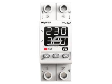 Modulinė | skaitmeninė | įtampos kontrolės relė su srovės valdymu | 1F | 32A | DIN | DigiTOP | G3W | VA-32A Modulinė | skaitmeninė | įtampos kontrolės relė su srovės valdymu | 1F | 32A | DIN | DigiTOP | G3W | VA-32A