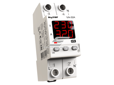 Modulinė | skaitmeninė įtampos kontrolės relė su srovės valdymu | 1F | 32A | DIN | DigiTOP | G3R | VA-32A | 4820118381565 Modulinė | skaitmeninė įtampos kontrolės relė su srovės valdymu | 1F | 32A | DIN | DigiTOP | G3R | VA-32A | 4820118381565