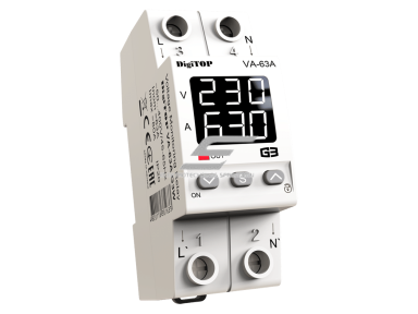 Modulinė | skaitmeninė | įtampos kontrolės relė su srovės valdymu | 1F | 63A | DIN | DigiTOP | G3W | VA-63A Modulinė | skaitmeninė | įtampos kontrolės relė su srovės valdymu | 1F | 63A | DIN | DigiTOP | G3W | VA-63A