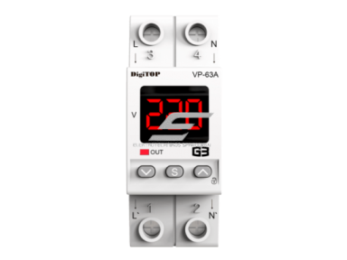 Modulinė | skaitmeninė įtampos kontrolės relė | 1F | 63A | DIN | DigiTOP | G3R | VP-63A Modulinė | skaitmeninė įtampos kontrolės relė | 1F | 63A | DIN | DigiTOP | G3R | VP-63A