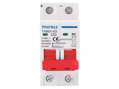 Modulinis apsauginis nuolatinės įtampos automatinis jungiklis saulės moduliams | 2P | 10A | 1000VDC | 6kA | DIN | ES-TXBD1-10 Modulinis apsauginis nuolatinės įtampos automatinis jungiklis saulės moduliams | 2P | 10A | 1000VDC | 6kA | DIN | ES-TXBD1-10