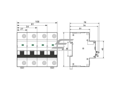 Modulinis automatinis jungiklis | 1P | 3A | C | 10kA | DIN | MCB | EVO FB3-63 | Promfactor Baltic | FB3C1003 | 4779040150759