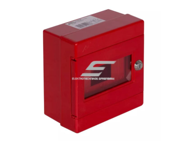 Elektros paskirstymo skydelis | dėžė | 7 modulių | su spyna ir stiklu | 180x180x100mm | virštinkinis | plastikinis | raudonas | IP44 Elektros paskirstymo skydelis | dėžė | 7 modulių | su spyna ir stiklu | 180x180x100mm | virštinkinis | plastikinis | raudonas | IP44