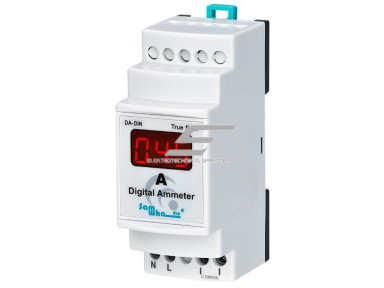 Skaitmeninis ampermetras ant DIN bėgelio | 800/5A AC | 140–270V | ±1% | realaus laiko stebėjimas Skaitmeninis ampermetras ant DIN bėgelio | 800/5A AC | 140–270V | ±1% | realaus laiko stebėjimas