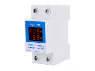 Modulinis | skaitmeninis elektros energijos voltmetras | ampermetras | 2P | 50-500VAC | 1-63A | DIN Modulinis | skaitmeninis elektros energijos voltmetras | ampermetras | 2P | 50-500VAC | 1-63A | DIN
