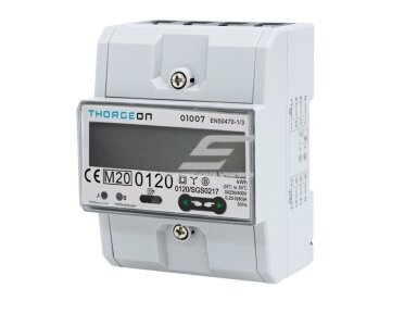 Modulinis trifazis elektros energijos skaitiklis | 80 A | 3×230/400 V | 2 tarifai | RS485 Modbus | MID | DIN | THORGEON 01007 Modulinis trifazis elektros energijos skaitiklis | 80 A | 3×230/400 V | 2 tarifai | RS485 Modbus | MID | DIN | THORGEON 01007