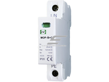 Modulinis viršįtampių ribotuvas | 1P | 20kA | 275V | B+C/T1+T2/I+II | DIN | Promfactor Baltic | MOP1-BC275/20 | 4772151002870 Modulinis viršįtampių ribotuvas | 1P | 20kA | 275V | B+C/T1+T2/I+II | DIN | Promfactor Baltic | MOP1-BC275/20 | 4772151002870