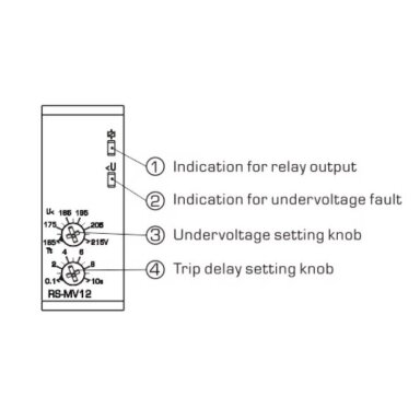 Modulārais sprieguma kontroles relejs | 1 fāze | 8A | 230VAC | 165-215V | mehānisks | DIN sliede Modulārais sprieguma kontroles relejs | 1 fāze | 8A | 230VAC | 165-215V | mehānisks | DIN sliede