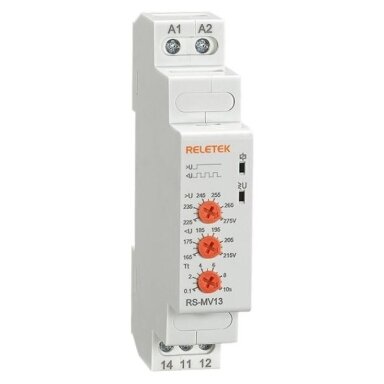 Modulārais sprieguma kontroles relejs | 1 fāze | 8A | 230VAC | 225-275V | 165-215V | mehānisks | DIN sliede Modulārais sprieguma kontroles relejs | 1 fāze | 8A | 230VAC | 225-275V | 165-215V | mehānisks | DIN sliede