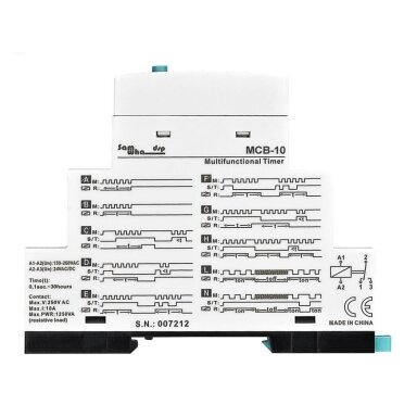 Modular digital multifunction time relay | 10 functions | 0.1s–999h | 5A | 24VAC/DC / 230VAC | DIN rail Modular digital multifunction time relay | 10 functions | 0.1s–999h | 5A | 24VAC/DC / 230VAC | DIN rail