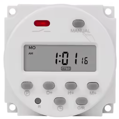 Panel-mounted | digital time relay (timer) | weekly | programmable | 16A | 230VAC Panel-mounted | digital time relay (timer) | weekly | programmable | 16A | 230VAC