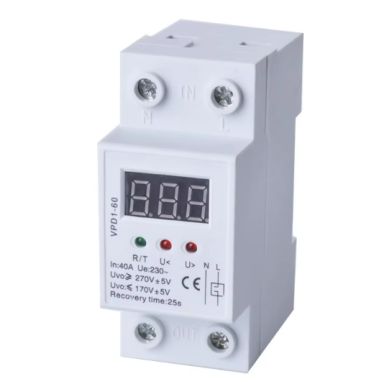 Modulārais | Digitālais sprieguma kontroles aizsardzības relejs | Voltmeteris | 40A | 230V | DIN Modulārais | Digitālais sprieguma kontroles aizsardzības relejs | Voltmeteris | 40A | 230V | DIN