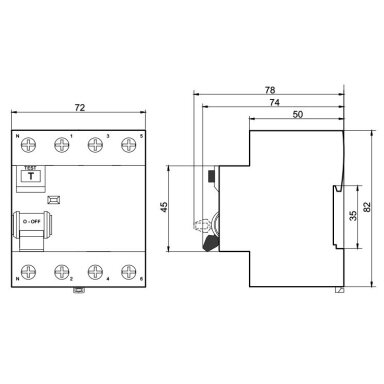 Modulārais strāvas noplūdes relejs 4P | 63A | 0,1A | A tips | DIN | ECO FPR-A Promfactor Baltic FPR4063100A Modulārais strāvas noplūdes relejs 4P | 63A | 0,1A | A tips | DIN | ECO FPR-A Promfactor Baltic FPR4063100A