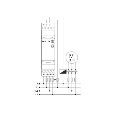 Modulārs trīsfāžu fāžu kontroles relejs | 3x380V | fāžu asimetrija 30% | DIN Modulārs trīsfāžu fāžu kontroles relejs | 3x380V | fāžu asimetrija 30% | DIN